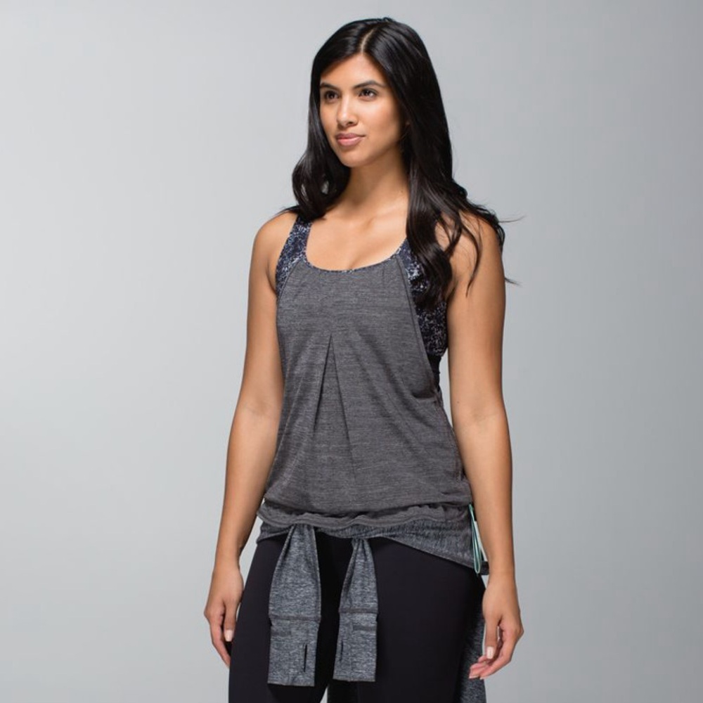 lululemon athletica Gray Racerback Layered Tank Top